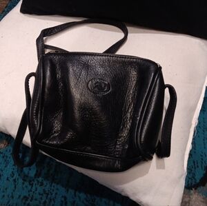 Sergio Collection Black Leather Crossbody Bag Made In USA VINTAGE